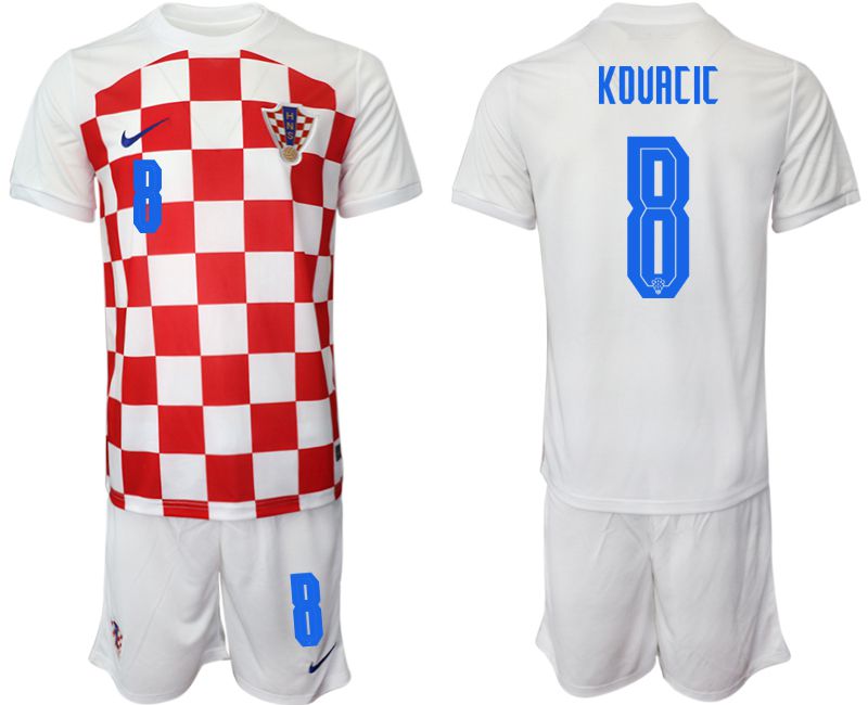 Men 2022 World Cup National Team Croatia home white 8 Soccer Jersey